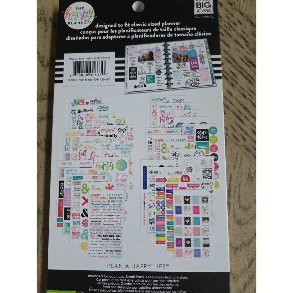 The Happy Planner Sticker Books LOT OF 3 New NWT Planner Stickers Happy Planner